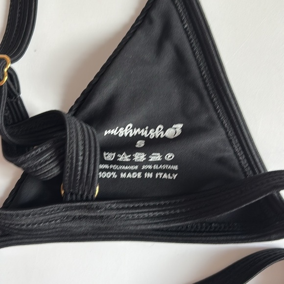 New MishMish Black Ribbed Bikini Set size Small - Picture 4 of 5